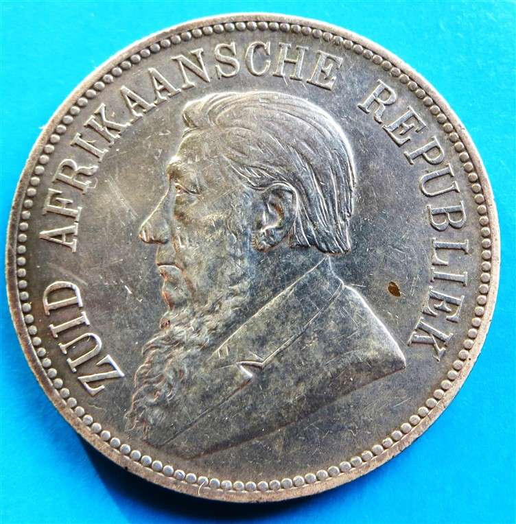 ZAR 1892 5 Shillings Single Shaft Silver Crown - See Condition