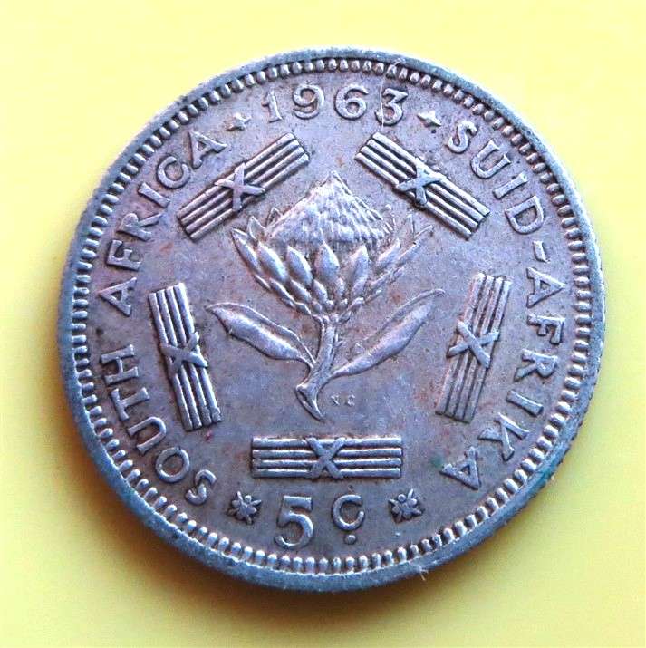 1963 RSA Silver 5c Coin