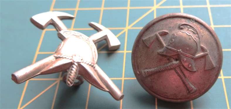 Vintage Fireman Badge + Button