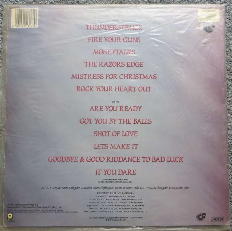 ACDC - The Razor's Edge Vintage Vinyl LP - VG