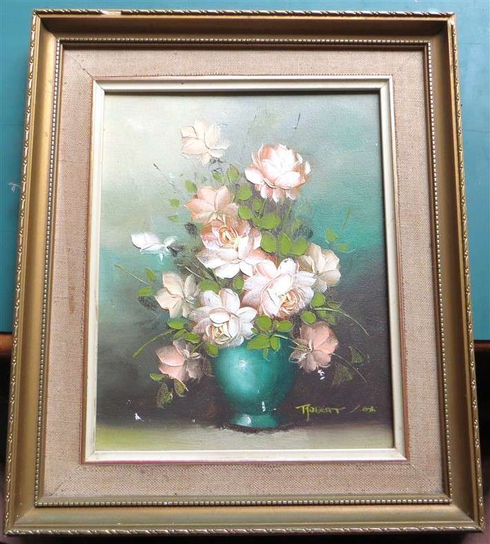 Original Robert Cox - Framed Roses - Chip on frame