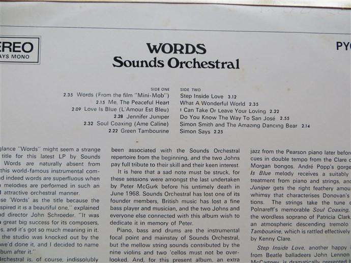 Vintage LP  - Words - Sounds Orchestral