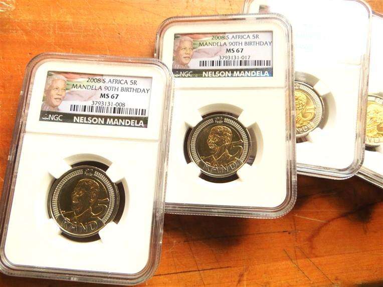 5 x 2008 Nelson Mandela R5 NGC Graded MS67 - Bid per Coin