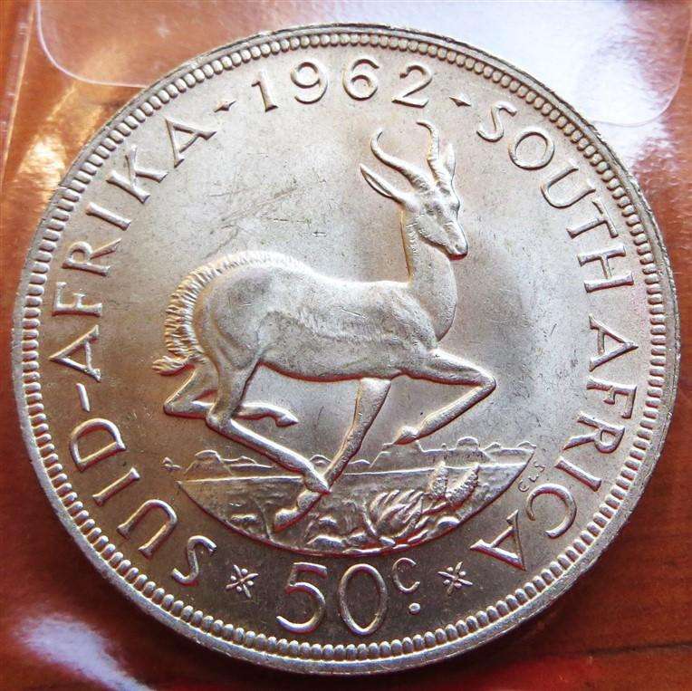 1962 SA 50c Crown Silver Coin