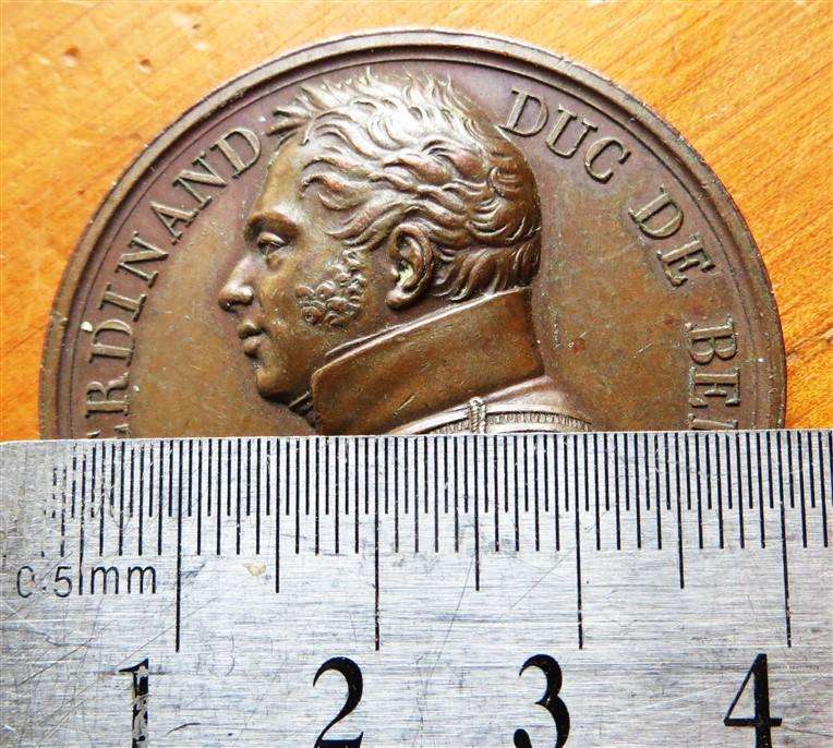 1820 France 41gr 41mm Medallion - Assassination of Ferdinand, Duc de Berry