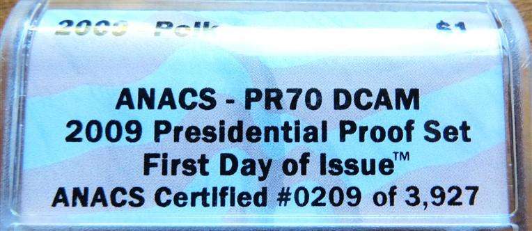 2009 Presidential Proof Set $1 PF70 ANACS - First Day of Issue