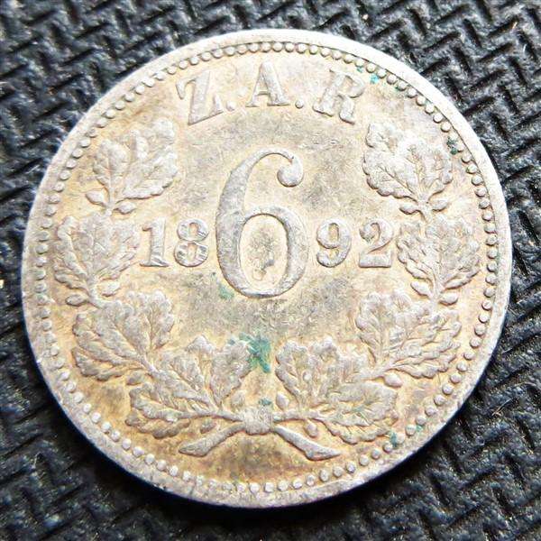1892 ZAR 6d Sixpence - 0.925 Silver