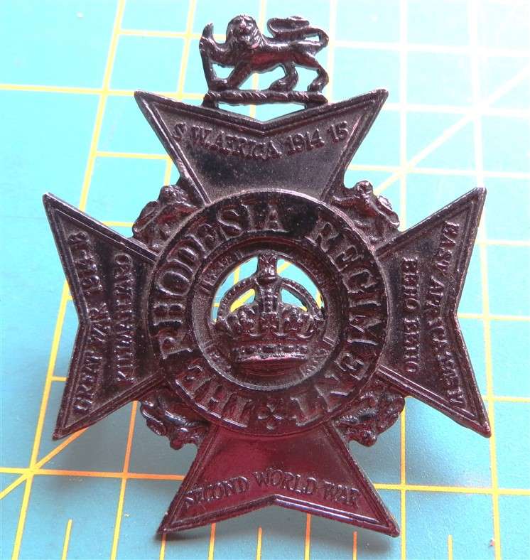 The Rhodesia Regiment Badge Blackened
