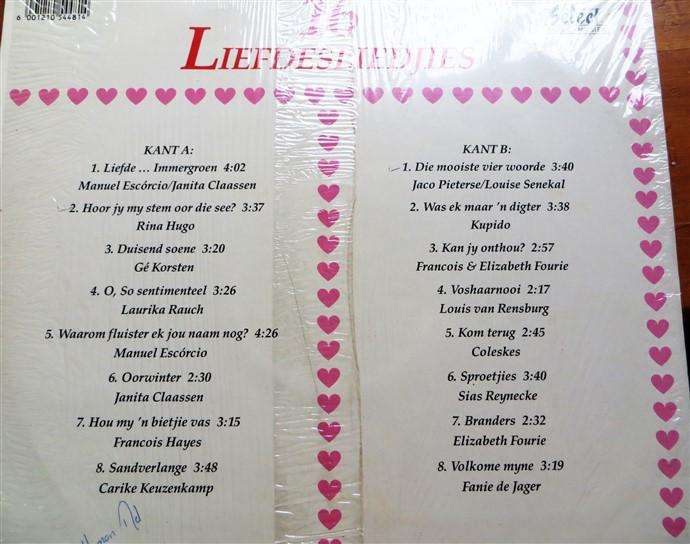 Vintage LP  - 16 Liefgesliedjies - Verskeie Kunstenaars