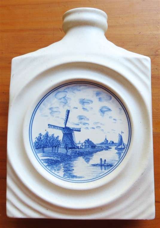 Ceramic Vase / Bottle Blue & White - Dutch / Holland