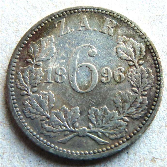 1896 ZAR 6d Sixpence - Silver 92.5%