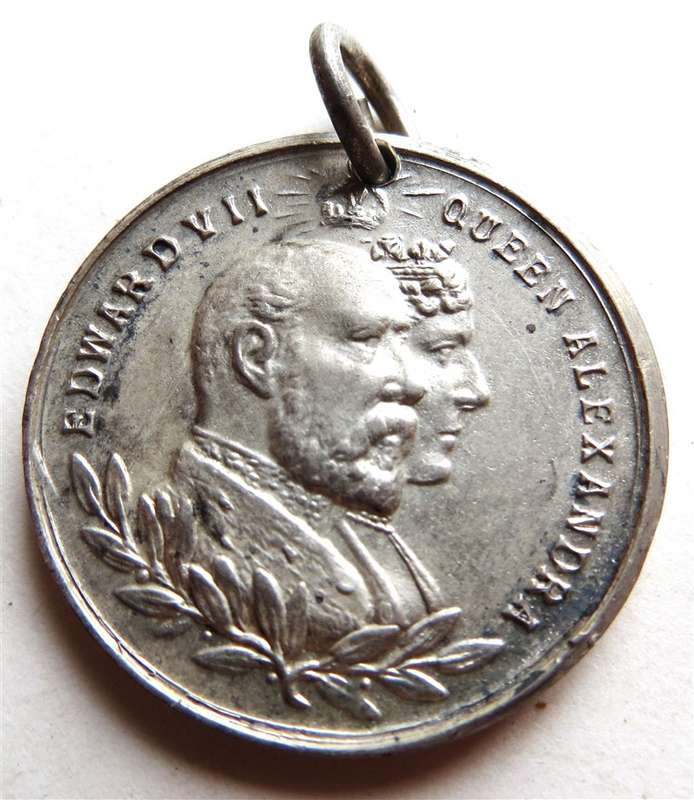 1902 King Edward VII Queen Alexandra Coronation Medallion