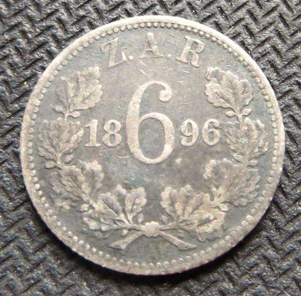 1896 ZAR 6d Sixpence - 0.925 Silver