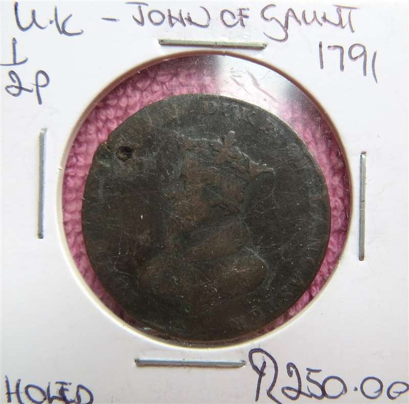 1791 John of Gaunt 1/2p Token - Holed