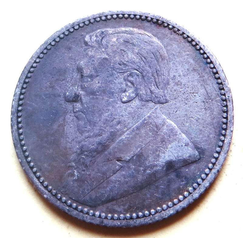 ZAR 1893 6d Sixpence SILVER 0.925