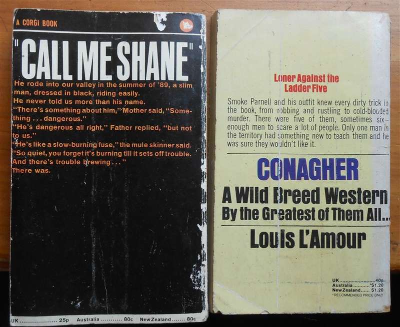 2 x Westerns - Shane + Conagher - Louis L'AMour & J.Schaefer