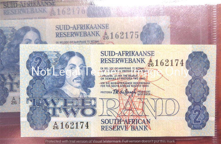 6 x Consecutive Number TW De Jongh R2 Graded Notes - See Pics