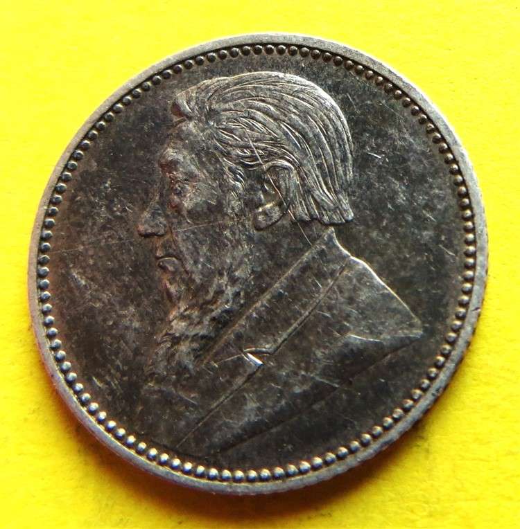 1897 ZAR 0.925 Silver 6d Six Pence Coin
