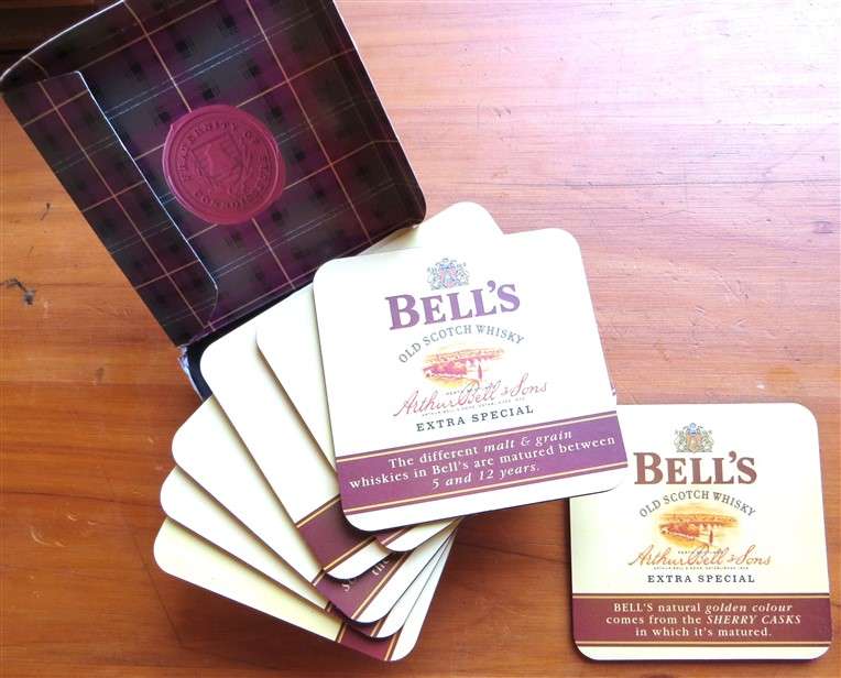 Bell's Whisky Coaster Set in Box - 7 x Coasters