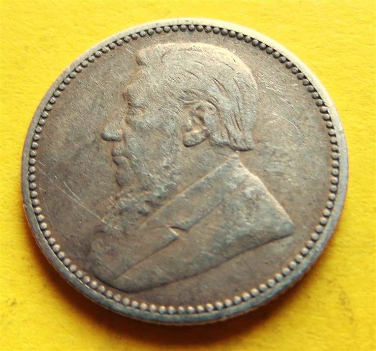 1896 ZAR 0.925 Silver 6d Six Pence Coin