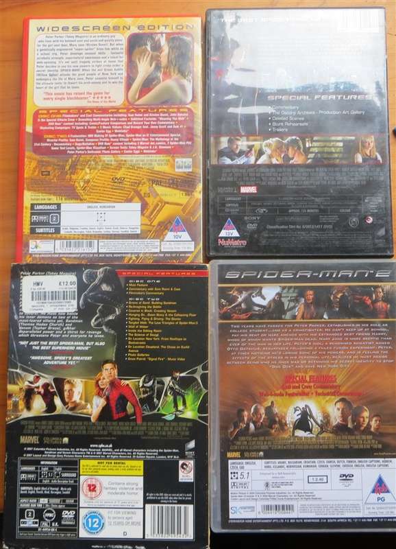 4 x Spiderman DVD's  - 1 Bid for All