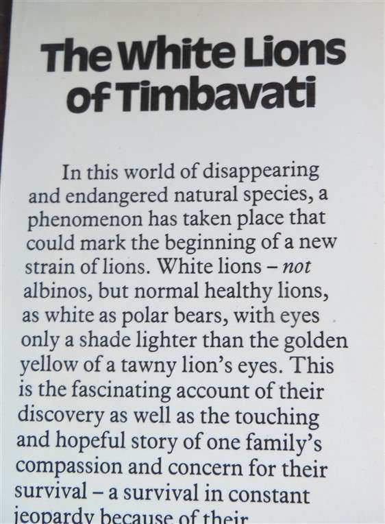 Chris McBride _ Signed Copy - The White Lions of Timbavati