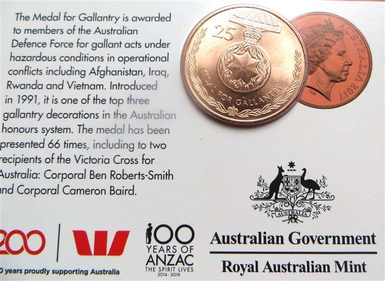 2017 Royal Australian Mint - Medal for Gallantry UNC Commemorative Coin