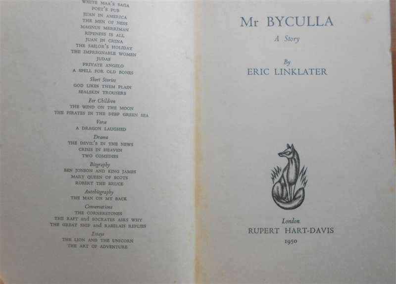 Mr Byculla - Eric Linklater - Hardcover 1950