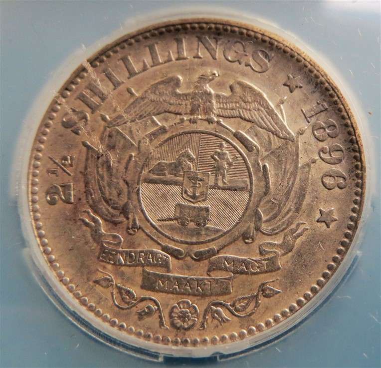 ZAR 1896 2 1/2 Shillings Halfcrown Silver SANGS VF35