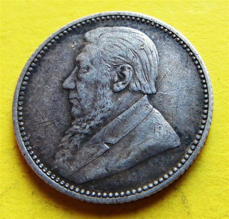 1897 ZAR 0.925 Silver 6d Six Pence Coin