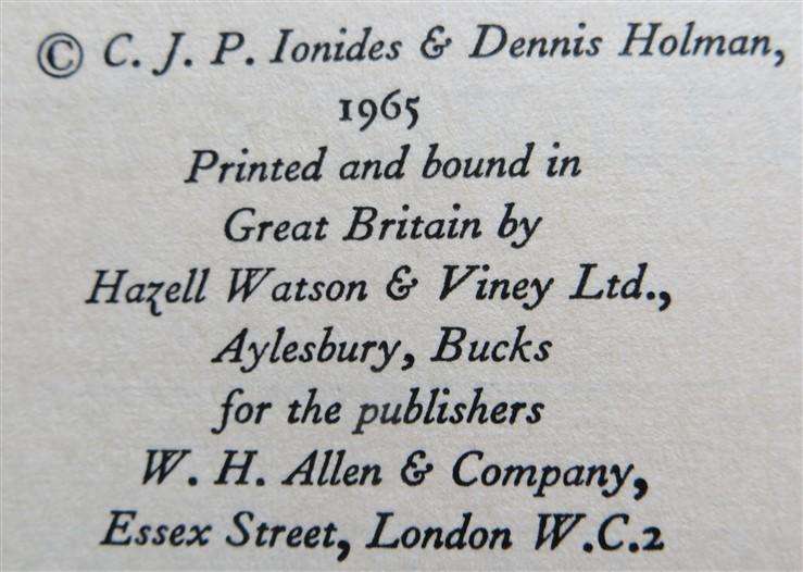 A Hunter's Story - C.J.P Ionides Autobiography - 1965 Hardcover