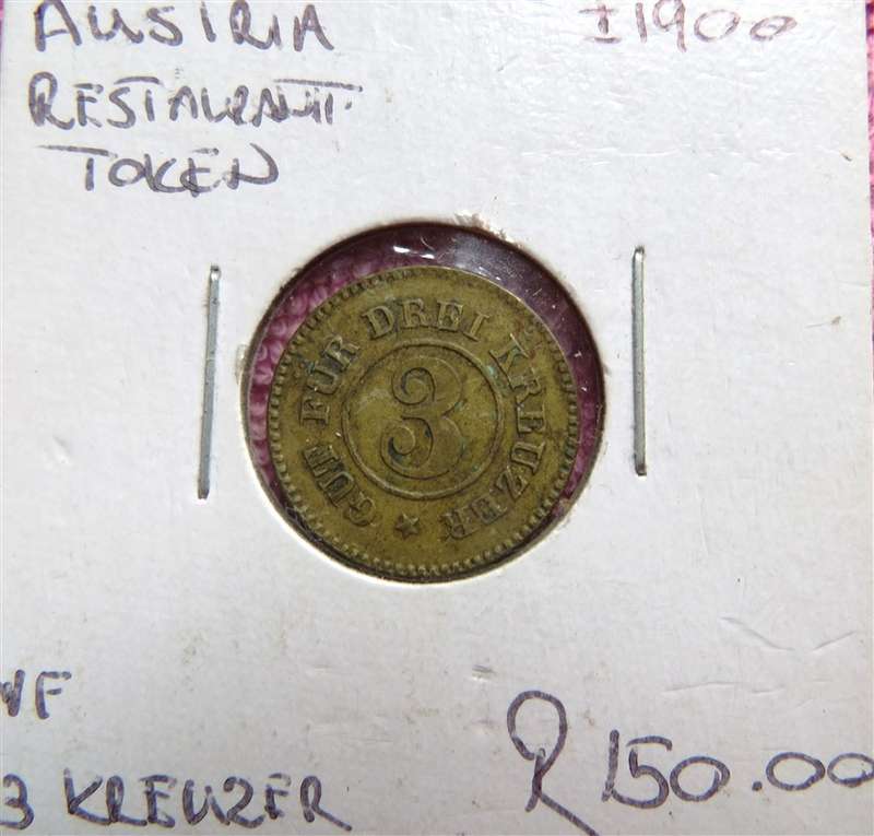 Circa. 1900 Austria Restuarant Token