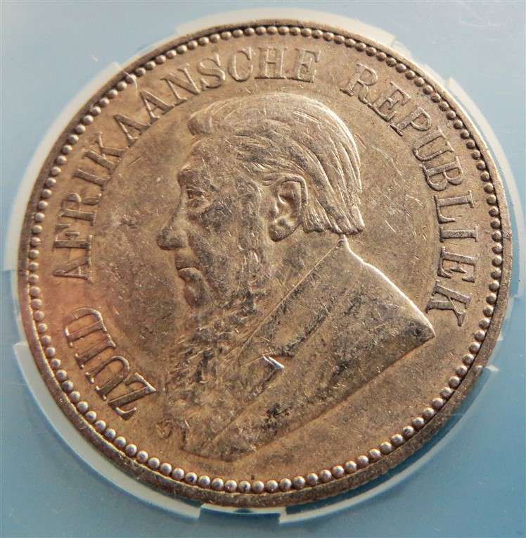 ZAR 1896 2 1/2 Shillings Halfcrown Silver SANGS VF35
