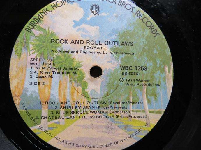 Vintage LP - Foghat - Rock n Roll Outlaws - Cover Poor / LP G/VG