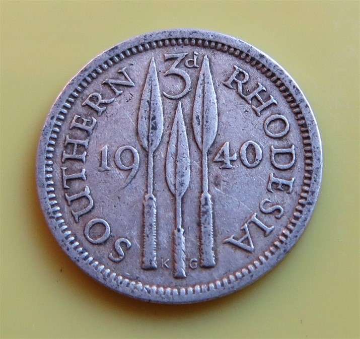 1940 Southern Rhodesia 3d Silver Coin