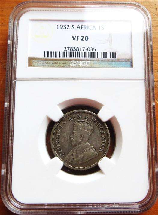 1932 Silver 1/ Shilling VF20 NGC Graded Coin