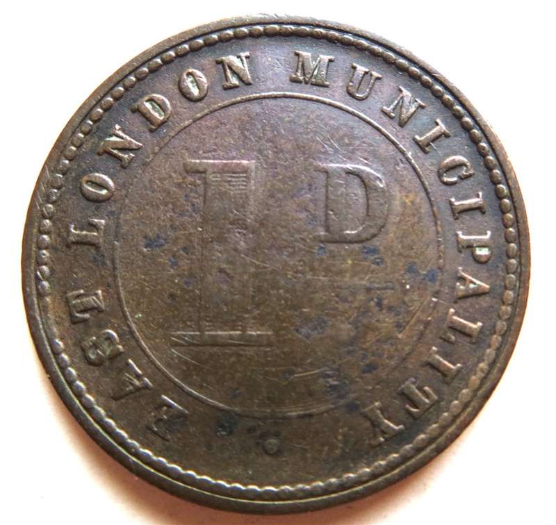 1880 East London Ferry Token 1d