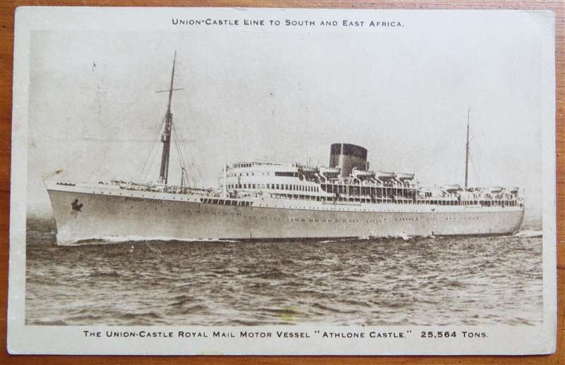 Union Castle Line Postcard with Cinderella - Athlone Castle