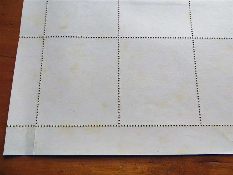 Kingdom of Lesotho - 10 Commandments Full Sheet - foxing/spotting on gum