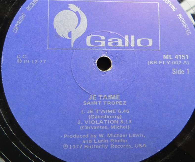 Je Taime - Saint Tropez - Vintage LP - VG