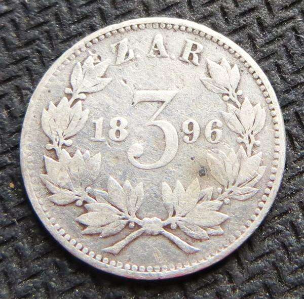 1896 ZAR 3d Three pence - 0.925 Silver