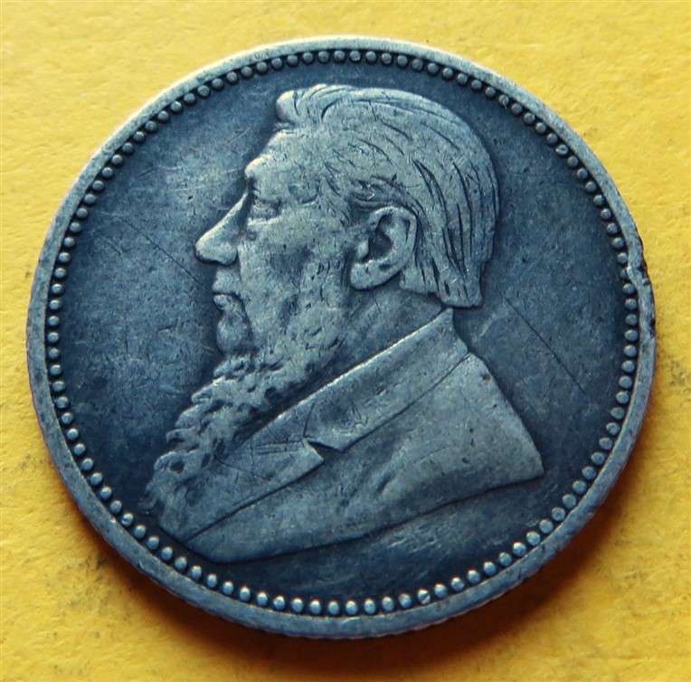 1892 ZAR 0.925 Silver 6d Six Pence Coin