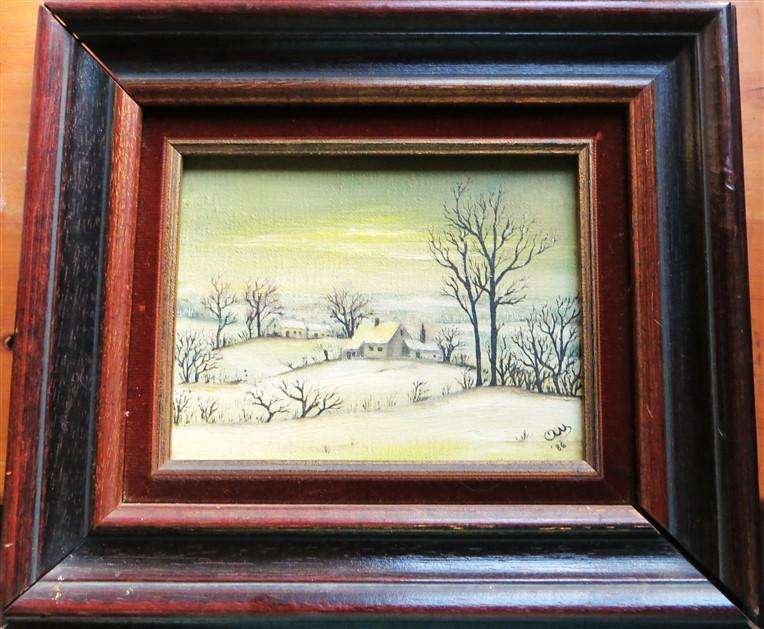 Original Painting in Chunky Wood Frame +- 305mm x 270mm with Frame - see pics