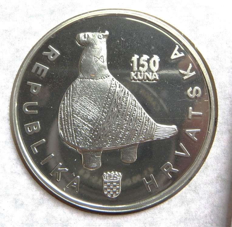 Proof Silver Coin 150 Kuna 0.925 - 24gr Croatia in Folder
