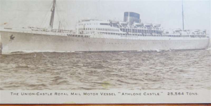 Union Castle Line Postcard with Cinderella - Athlone Castle