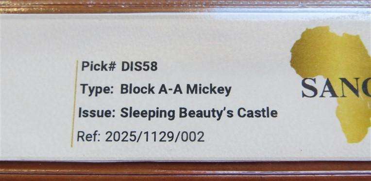 1998 Disney 1 Dollar - SANGS Graded AU58 - Mickey Mouse