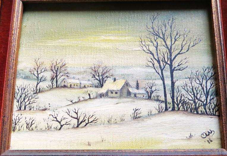 Original Painting in Chunky Wood Frame +- 305mm x 270mm with Frame - see pics
