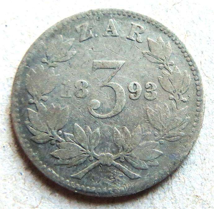 1897 ZAR 3d Threepence - Silver 92.5%