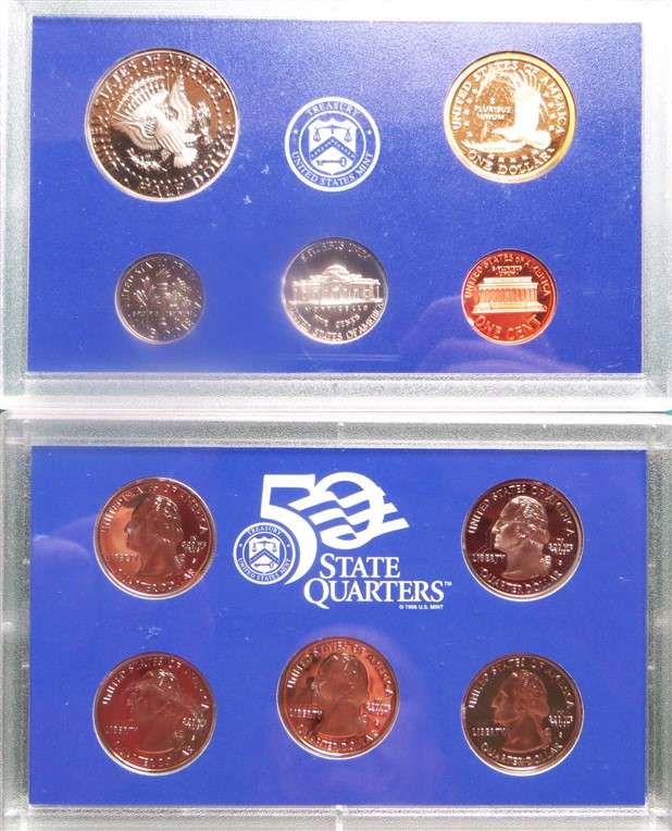 2002 US Proof Coin Set & includes 5 x New proof Quarters Set