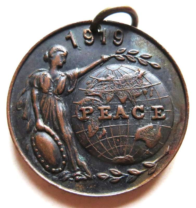 1919 Conclusion of the Great War WW1 PEACE Medallion